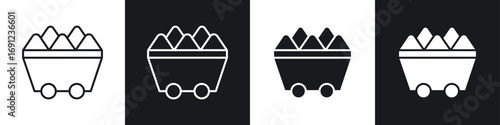 Raw material icons in solid and stroke graphics