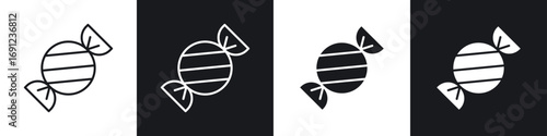 Candy icons in solid and stroke graphics