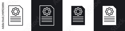 Job description icons in solid and stroke graphics