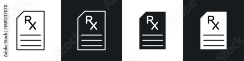 RX icons in solid and stroke graphics