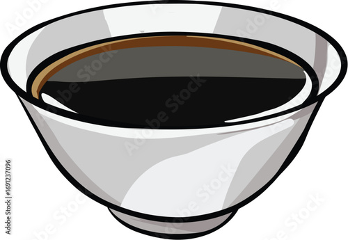 Ceramic Bowl with Dark Liquid Content