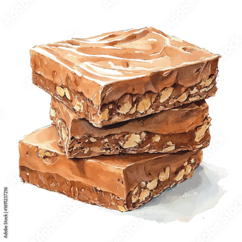 watercolor of Fudge, vector, isolated on a white background.