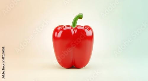 Vibrant red bell pepper, a fresh and healthy ingredient ready for culinary creations and healthy eating.