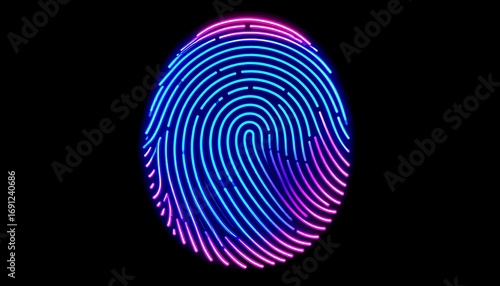 Neon fingerprint graphic