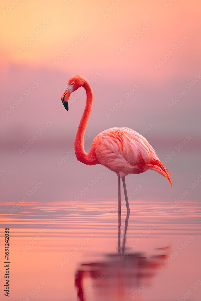Fototapeta premium flamingo in the water