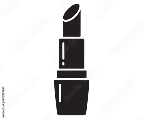 Black silhouette of lipstick vector illustration for makeup design