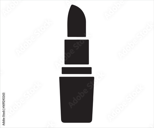 Silhouette of lipstick vector illustration showing cosmetic makeup product, beauty accessory, fashion symbol, glamour icon, feminine style, personal care design, and cosmetic branding concept