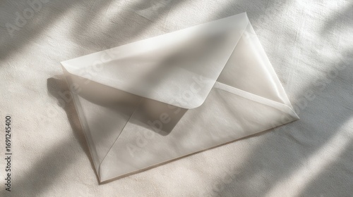 Blank jewelry envelope template. Translucent vellum paper. Premium mockup