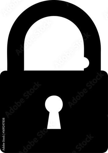 Unlock your potential with this modern padlock symbol, perfect for security solutions and privacy protection