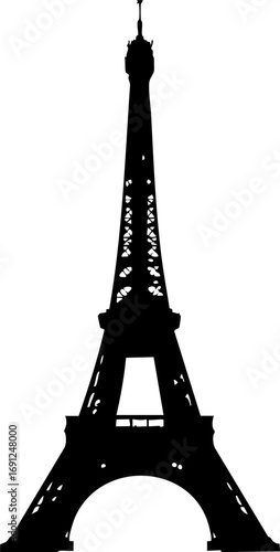 Parisian charm Eiffel Tower silhouette, an iconic symbol of romance and travel destination