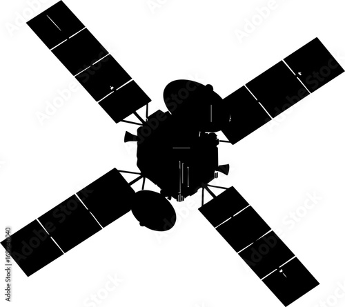 Modern satellite vector illustration for space exploration and communication technology projects