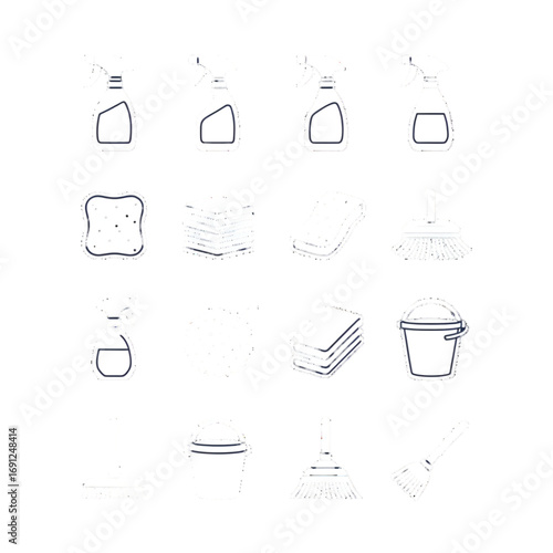 white and black cleaner products vector 