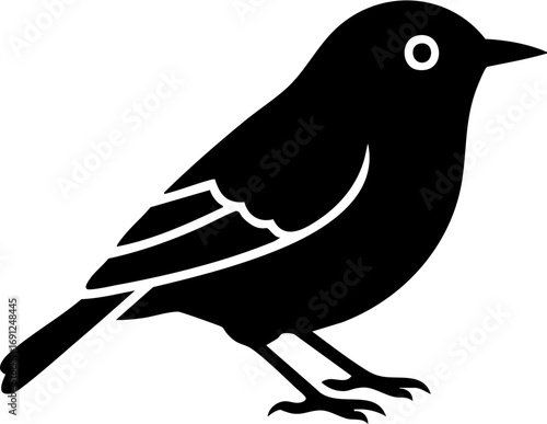 Charming bird silhouette, perfect for nature lovers and minimalist designs with vector origin