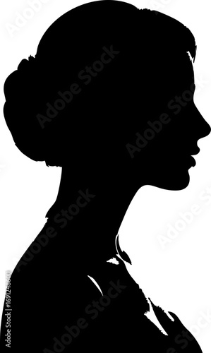 Elegant woman silhouette portrait profile conveys sophistication and timeless beauty for branding and design