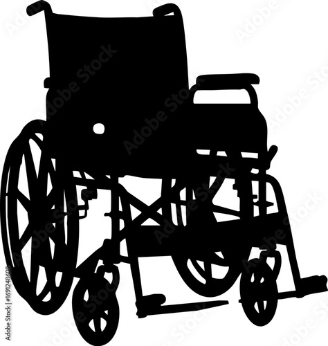 Modern wheelchair silhouette symbolizing mobility freedom and accessibility for all.