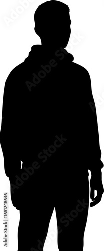 Confident person standing strong, ready for any challenge ahead with a modern silhouette