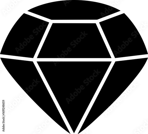 Sleek black diamond silhouette symbolizing luxury, value, and precious resources for modern designs
