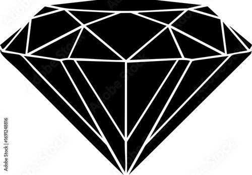 Elegant black diamond icon symbolizing luxury, value, and precious rarity for sophisticated branding