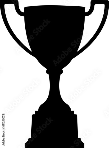 Celebrate victory with a bold, iconic trophy silhouette symbolizing achievement and success