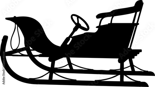 Vintage sleigh silhouette evokes winter joy and nostalgic holiday traditions for festive design themes
