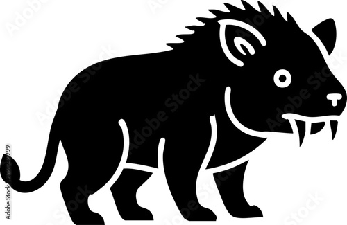 Fierce prehistoric predator silhouette in bold black, ready for educational or design projects.