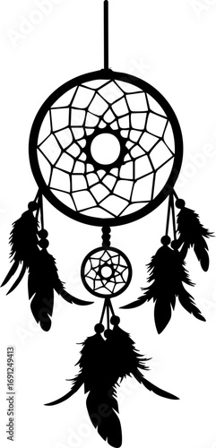 Mystical dream catcher with ornate feathers brings spiritual protection and good vibes for boho decor