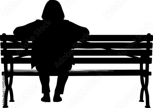 Solitary figure contemplates the world from a park bench, conveying peace and quiet reflection.