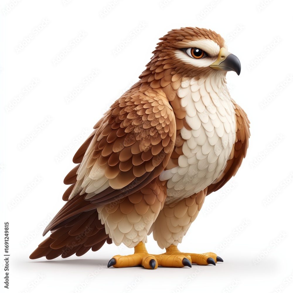 Fototapeta premium A brown and white bird with a yellow beak