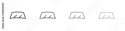 car windscreen icon simple vector line art symbol