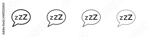 Zzz icon simple vector line art symbol