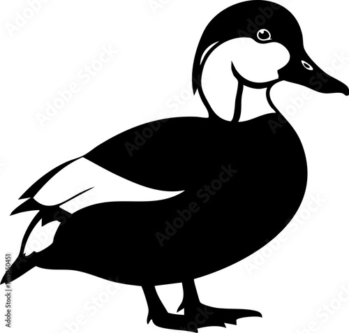 Elegant duck silhouette captures nature's grace for wildlife projects