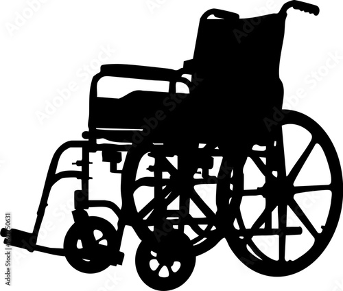 Modern silhouette of a wheelchair offering mobility and independence for people needing assistance