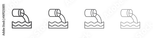 Waste water icon simple vector line art symbol