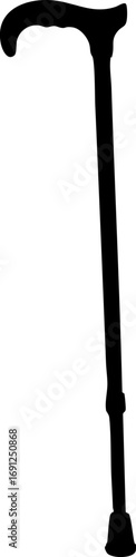 Elegant black cane offers modern support and timeless mobility for graceful movement