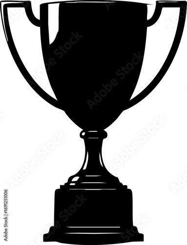 Celebrate victory with this classic trophy silhouette, symbolizing achievement and success for any winner.