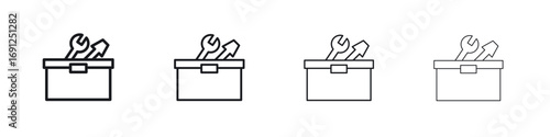 Toolbox icon simple vector line art symbol