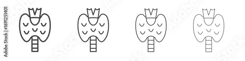 Thyroid icon simple vector line art symbol
