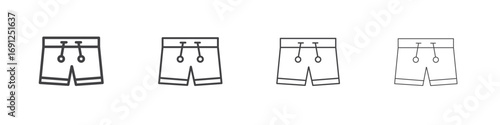 Swim shorts icon simple vector line art symbol