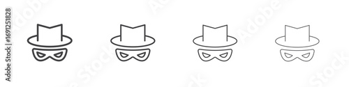 Spy icon simple vector line art symbol