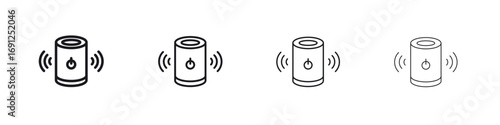 Smart speaker icon simple vector line art symbol