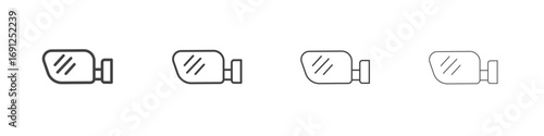 Side mirror icon simple vector line art symbol