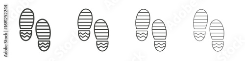 Shoe print icon simple vector line art symbol