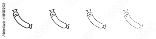 Sausage icon simple vector line art symbol