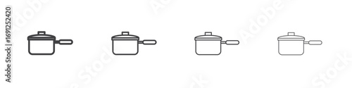 Sauce pan icon simple vector line art symbol