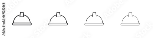 Safety helmet icon simple vector line art symbol