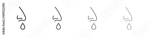 Runny nose icon simple vector line art symbol