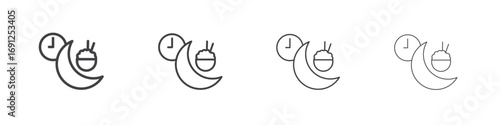 Ramadan iftar icon simple vector line art symbol