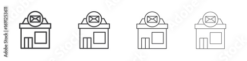 Post office icon simple vector line art symbol