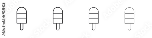 Popsicle icon simple vector line art symbol