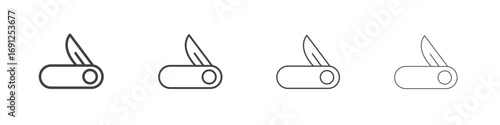 Quadro su tela Pocket knife icon simple vector line art symbol